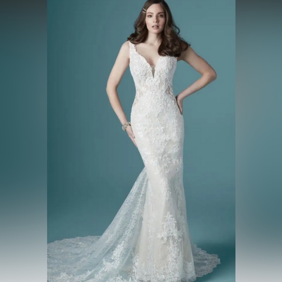 Maggie Sottero Dresses & Skirts - Maggie Sottero Delilah wedding gown lace beading 14